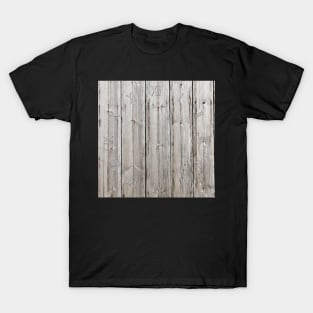 Brown wooden planks clock T-Shirt